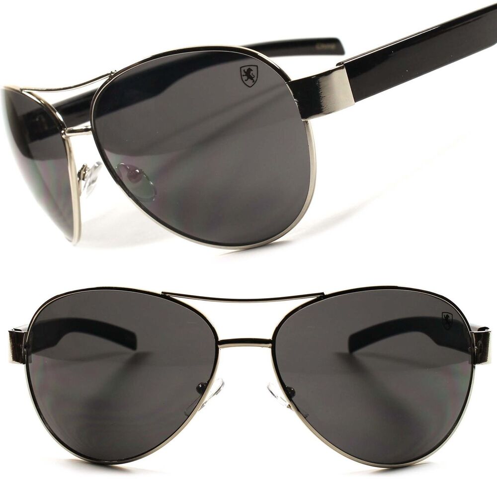 Classic Air Force Military Style Vintage Retro Mens Womens Silver Sunglasses